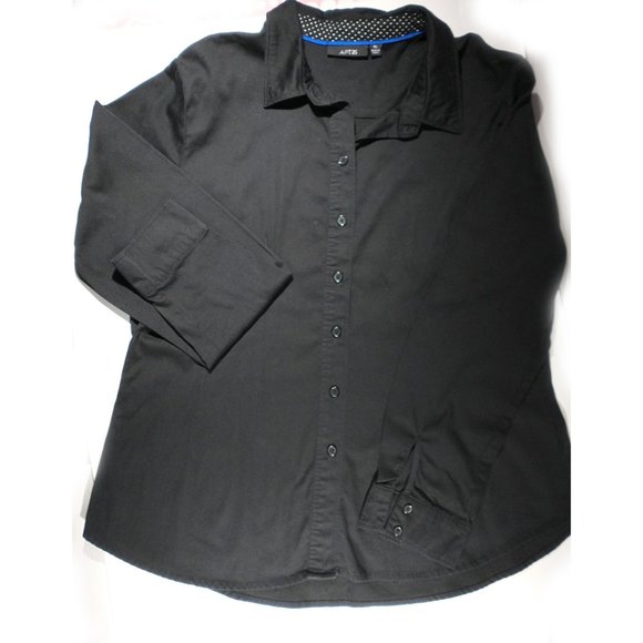 Apt. 9 Black Tailored  Long Sleeve Blouse - Picture 1 of 3